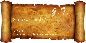 Gresko Teréz névjegykártya